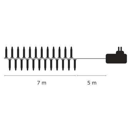 LED ulkojouluvalot 20xLED 12m IP44 monivärinen