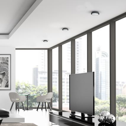 LED-ulkokattovalaisin MARLON LED/12W/230V 4000K IP54 musta