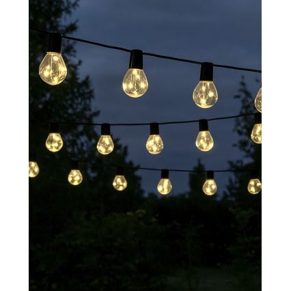 LED-ulkokäyttöinen koristevaloketju 20xLED/0,075W/230V 5,8 m IP44 musta
