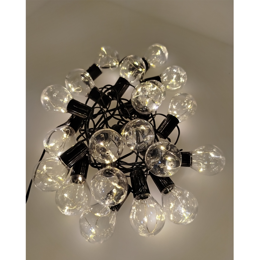 LED-ulkokäyttöinen koristevaloketju 20xLED/0,075W/230V 5,8 m IP44 musta