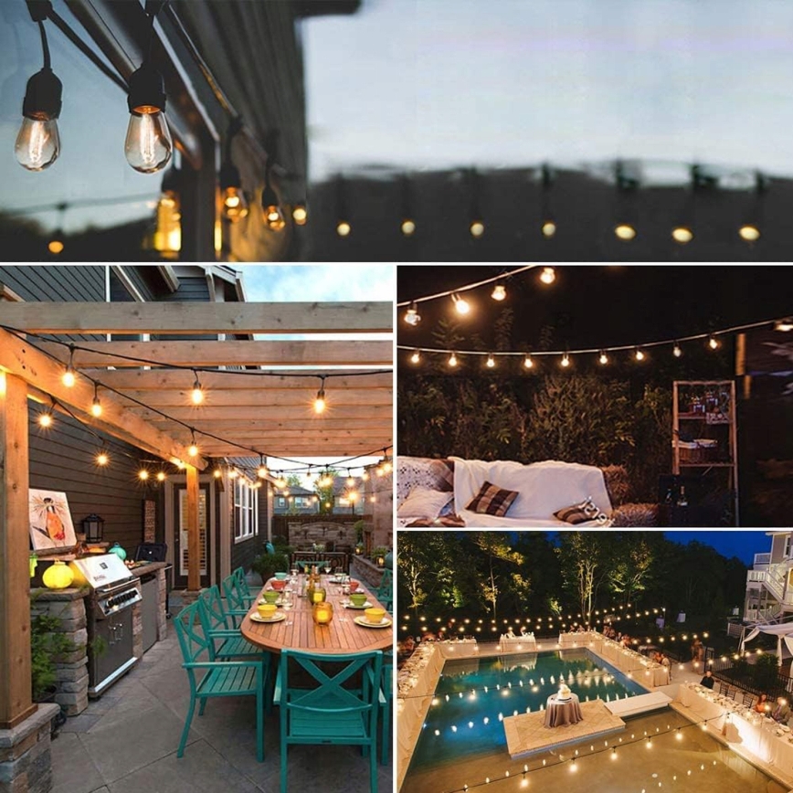 LED-ulkokäyttöinen koristevaloketju 5xE27/1W/230V 5,94 m IP44 musta