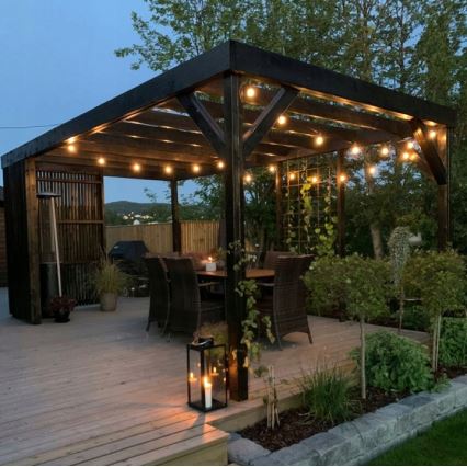 LED-ulkokäyttöinen koristevalosarja 20xE27/1W/230V 20,94 m IP44 musta