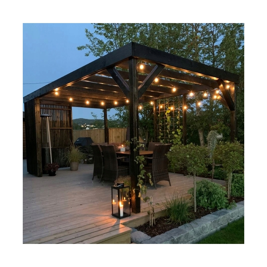 LED-ulkokäyttöinen koristevalosarja 20xE27/1W/230V 20,94 m IP44 musta