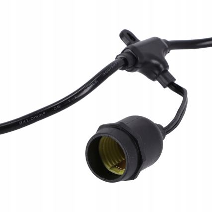 LED-ulkokäyttöinen koristevalosarja 20xE27/1W/230V 20,94 m IP44 musta