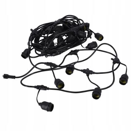 LED-ulkokäyttöinen koristevalosarja 20xE27/1W/230V 20,94 m IP44 musta