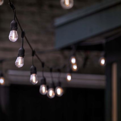 LED-ulkokäyttöinen koristevalosarja 30xE27/1W/230V 16,44 m IP44 musta