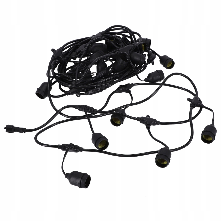 LED-ulkokäyttöinen koristevalosarja 30xE27/1W/230V 16,44 m IP44 musta