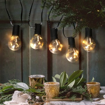 LED-ulkokäyttöinen koristevalosarja GIRLANDA 10xLED/3xAA 3m IP44 lämmin valkoinen