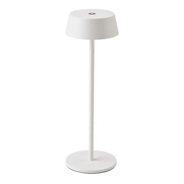 LED Ulkokäyttöön himmennettävä kosketuksella ladattava pöytävalaisin LED/2W/5V 4400 mAh IP54 valkoinen