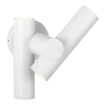 LED Ulkokäyttöön seinään kiinnitettävä joustava kohdevalaisin 2xLED/3W/230V 3000K IP44 valkoinen