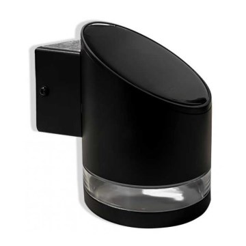 LED Ulkokäyttöön tarkoitettu aurinkokennoseinävalaisin LED/1W/3,7V 3000K IP54 1200 mAh musta