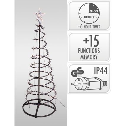 LED-ulkojoulukoriste 524 LED/230 V 15 toimintoa 150 cm IP44 lämmin valkoinen kuusi