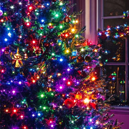 LED-ulkokäyttöön tarkoitettu joulukoristevalosarja 1000xLED/230V, 8+4 toimintoa, 75 m, IP44, monivärinen