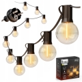 LED-ulkokäyttöön tarkoitettu koristevalosarja 20xE12/1W/230V 20 m IP65 musta