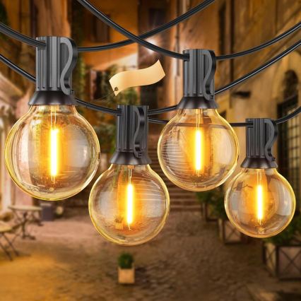 LED-ulkokäyttöön tarkoitettu koristevalosarja 20xE12/1W/230V 20 m IP65 musta