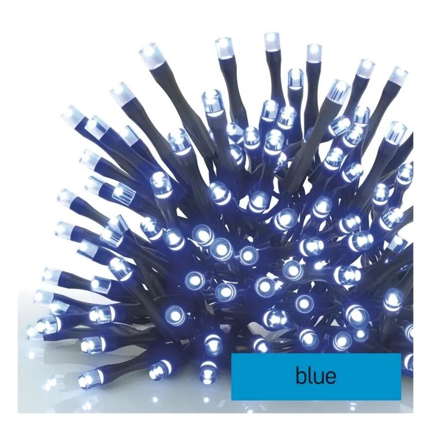 LED-ulkoketju 100 LED / 10 m, IP44, sininen