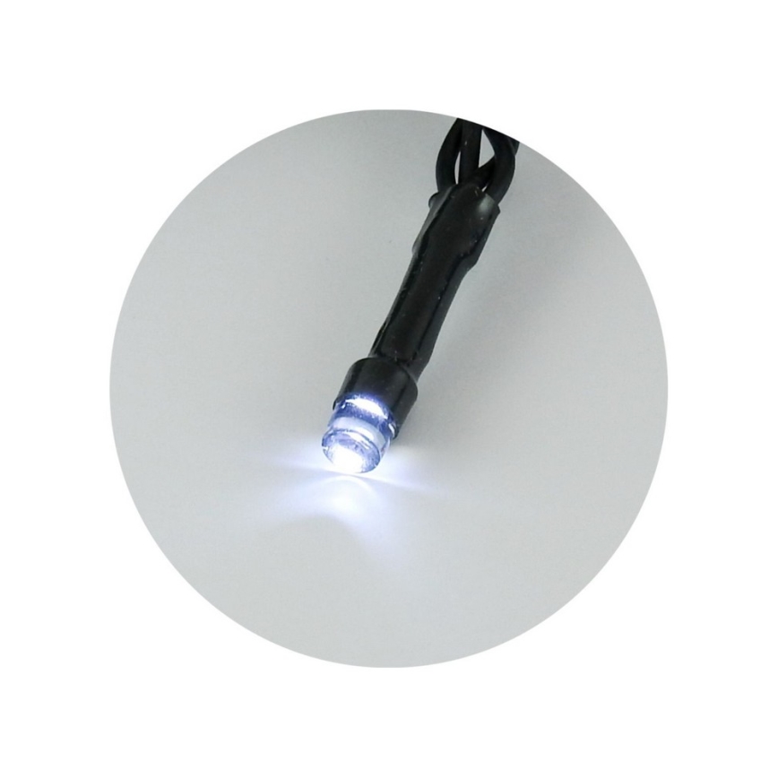 LED ulkoketju 100xLED/2 toimintoa/3xAA 10,8m IP44 kylmänvalkoinen