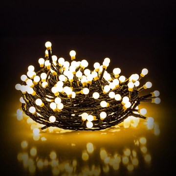 LED ulkoketju 100xLED/8 toimintoa 15m IP44 lämmin valkoinen