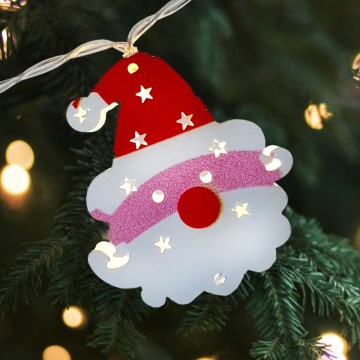 LED  ulkoketju 10xLED/2xAA 1,65 m IP44 lämmin valkoinen Santa