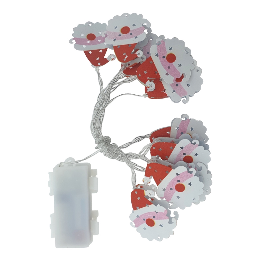 LED  ulkoketju 10xLED/2xAA 1,65 m IP44 lämmin valkoinen Santa