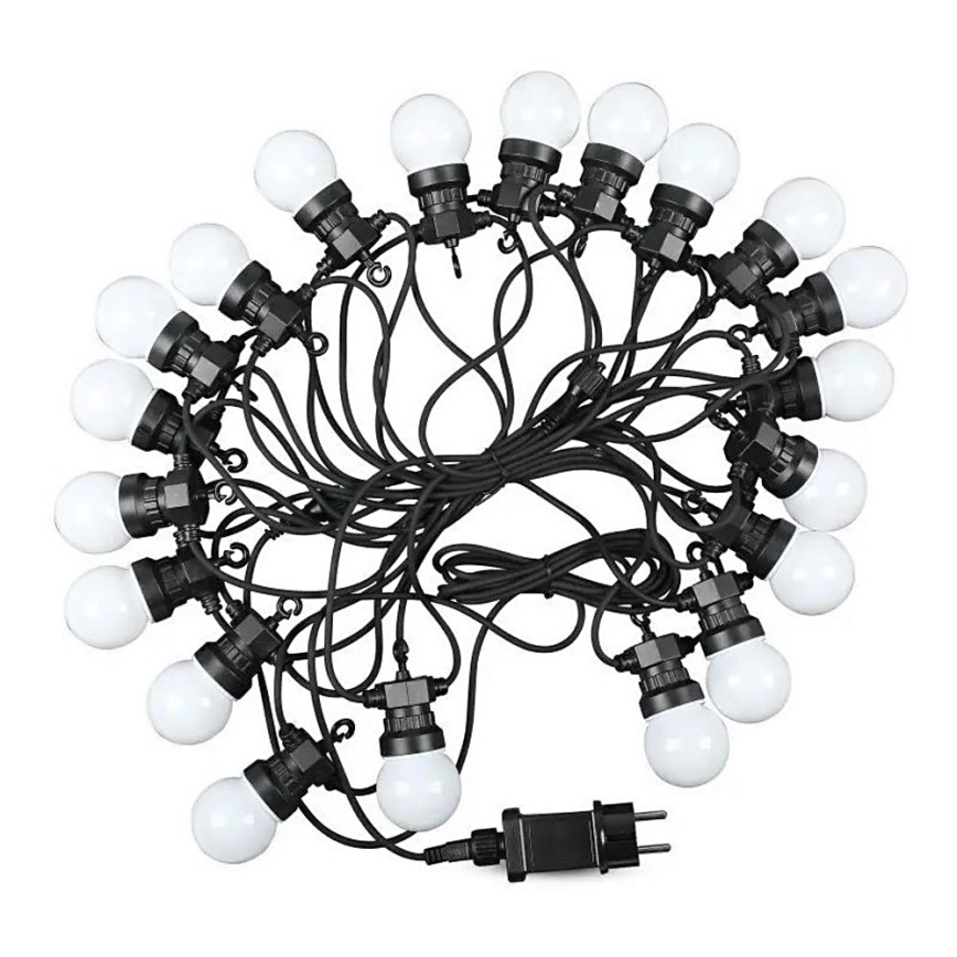 LED-ulkoketju STRING 10m 20xLED/0,5W/230V IP44 6000K