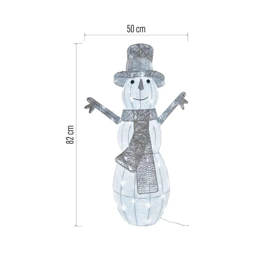 LED Ulkokäyttöön tarkoitettu joulukoriste 80xLED/3,6W/230V IP44 82 cm lumiukko