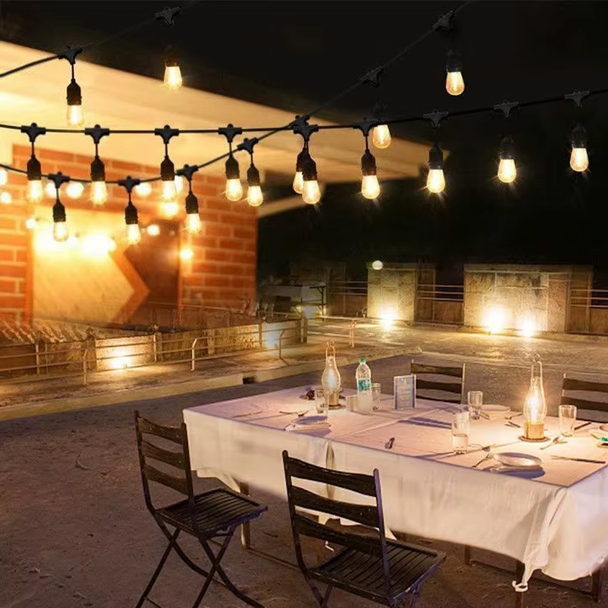 LED Ulkokäyttöön tarkoitettu koristevalosarja 10xE27/1W/230V 10 m IP65 musta