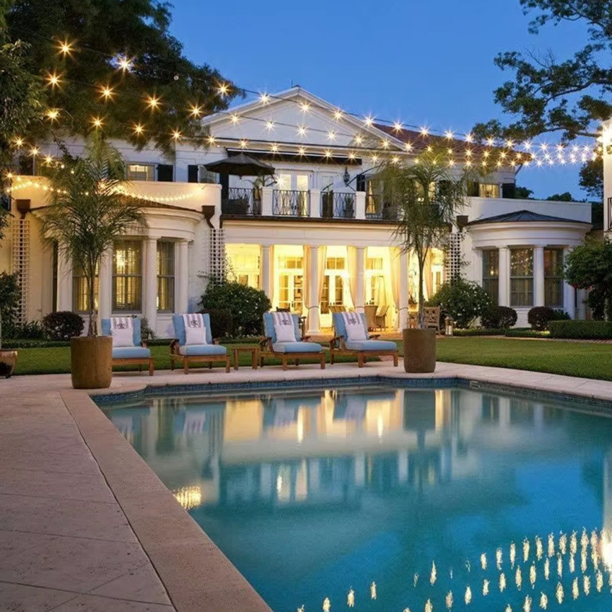 LED Ulkokäyttöön tarkoitettu koristevalosarja 10xE27/1W/230V 10 m IP65 musta