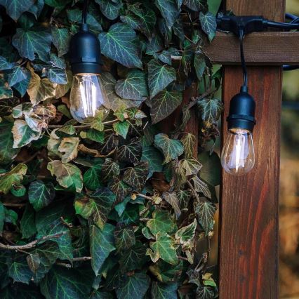 LED ulkokoristevalosarja 10xE27/1W/230V 6,44 m IP44 musta