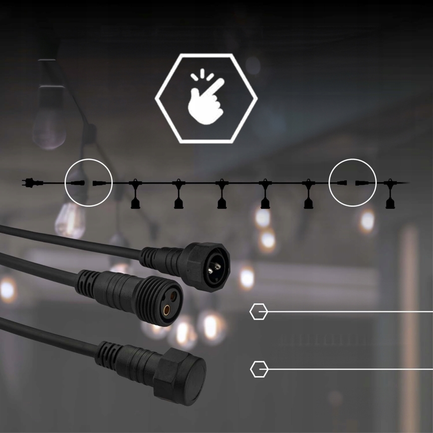 LED ulkokoristevalosarja 10xE27/1W/230V 6,44 m IP44 musta