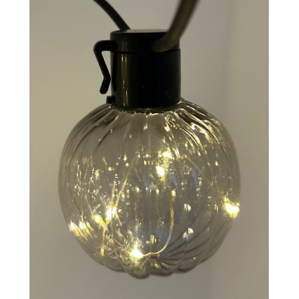 LED ulkokoristevalosarja 10xLED/0,15W/230V 6,8 m IP44 musta/savunharmaa