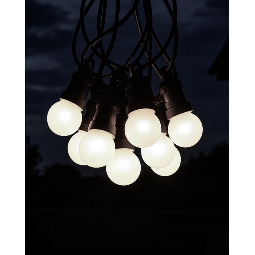 LED-ulkokoristevalosarja 10xLED/0,36W/230V 4,5 m IP44 musta
