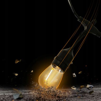 LED-ulkokoristevalosarja 15xE27/1W/230V 15,94 m IP44 musta