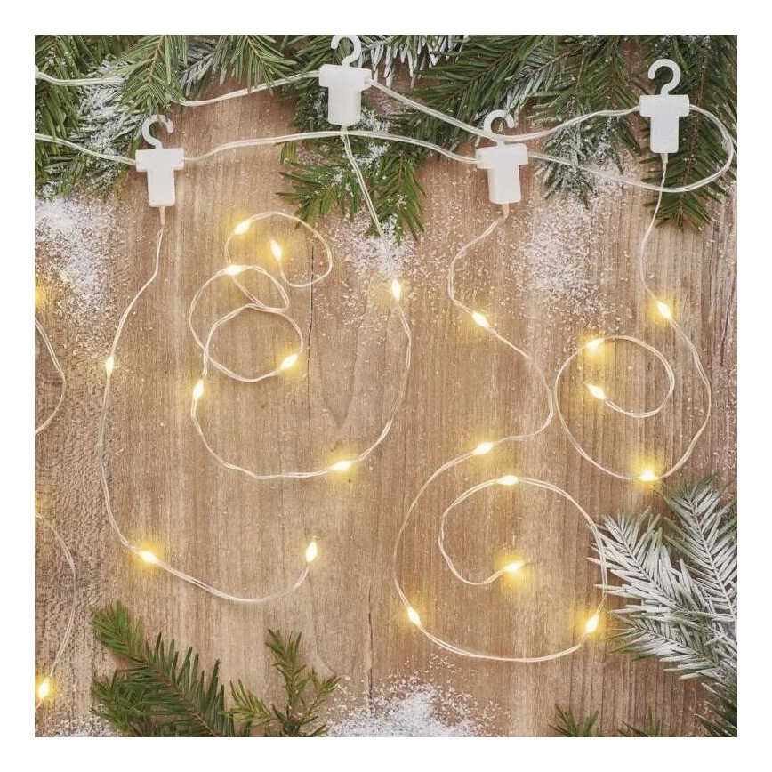 LED Ulkokäyttöön tarkoitettu joulukoristevalosarja 54xLED/8 toimintoa 6,7x0,7m IP44 lämmin valkoinen