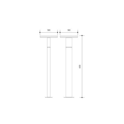 LED-ulkolamppu BARI LED/10W/230V 4000K 60 cm IP54 antrasiitti