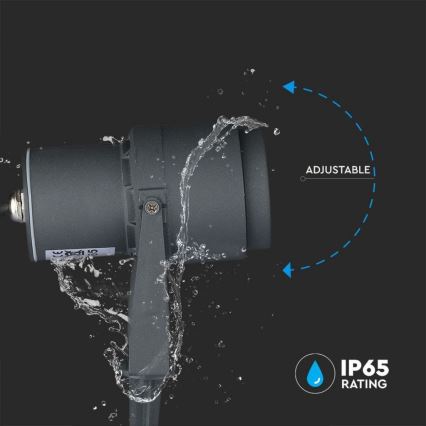 LED-ulkolamppu LED/12W/100-240V IP65 3000K harmaa