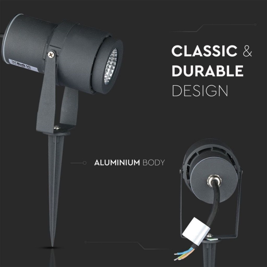 LED-ulkolamppu LED/12W/100-240V IP65 3000K harmaa