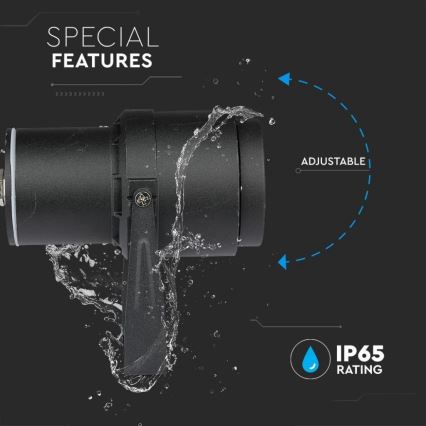 LED-ulkolamppu LED/12W/100-240V IP65 musta - vihreä valo