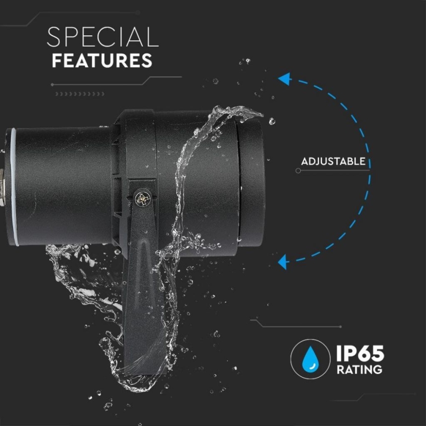 LED-ulkolamppu LED/12W/100-240V IP65 musta - vihreä valo