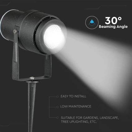 LED-ulkolamppu LED/12W/100-240V IP65 musta - vihreä valo