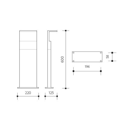 LED-ulkolamppu NATURA LED/12W/230V 4000K 60 cm IP65 ruskea/antrasiitti