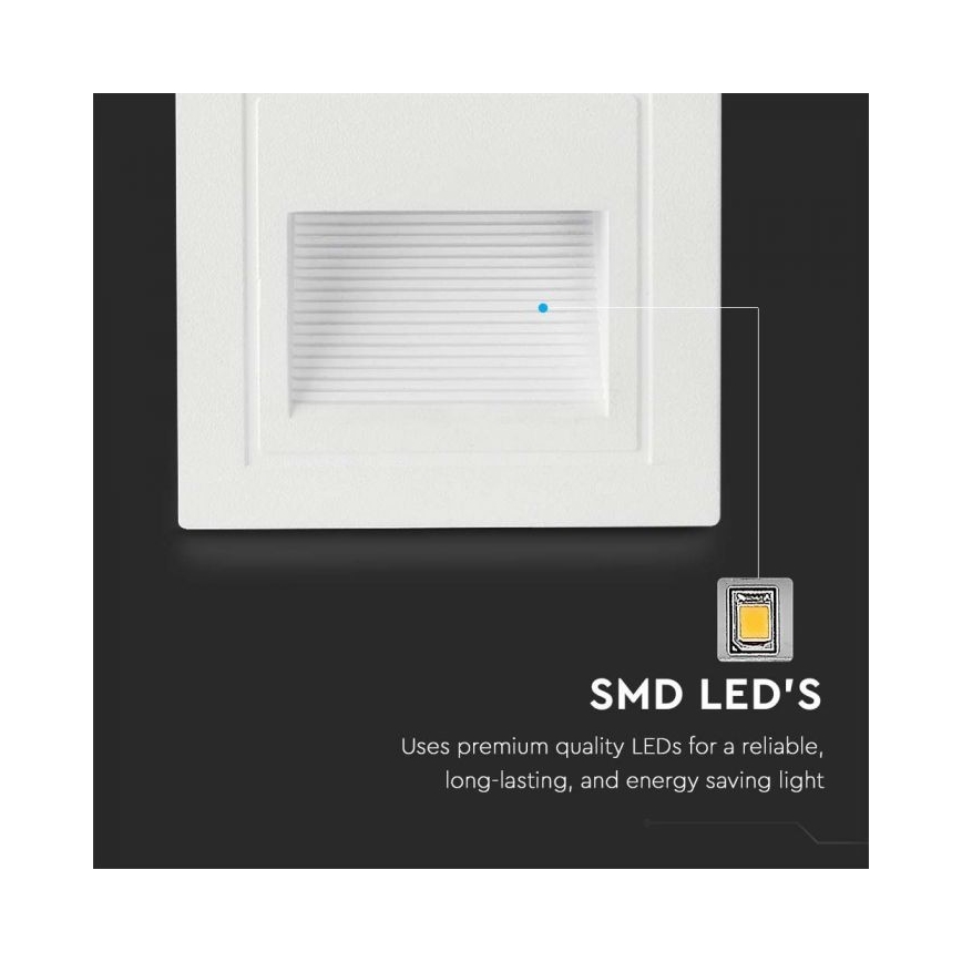 LED Ulkovalaisin portaisiin LED/5W/230V 3000K IP65 valkoinen