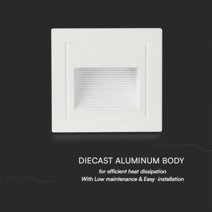 LED Ulkovalaisin portaisiin LED/5W/230V 3000K IP65 valkoinen