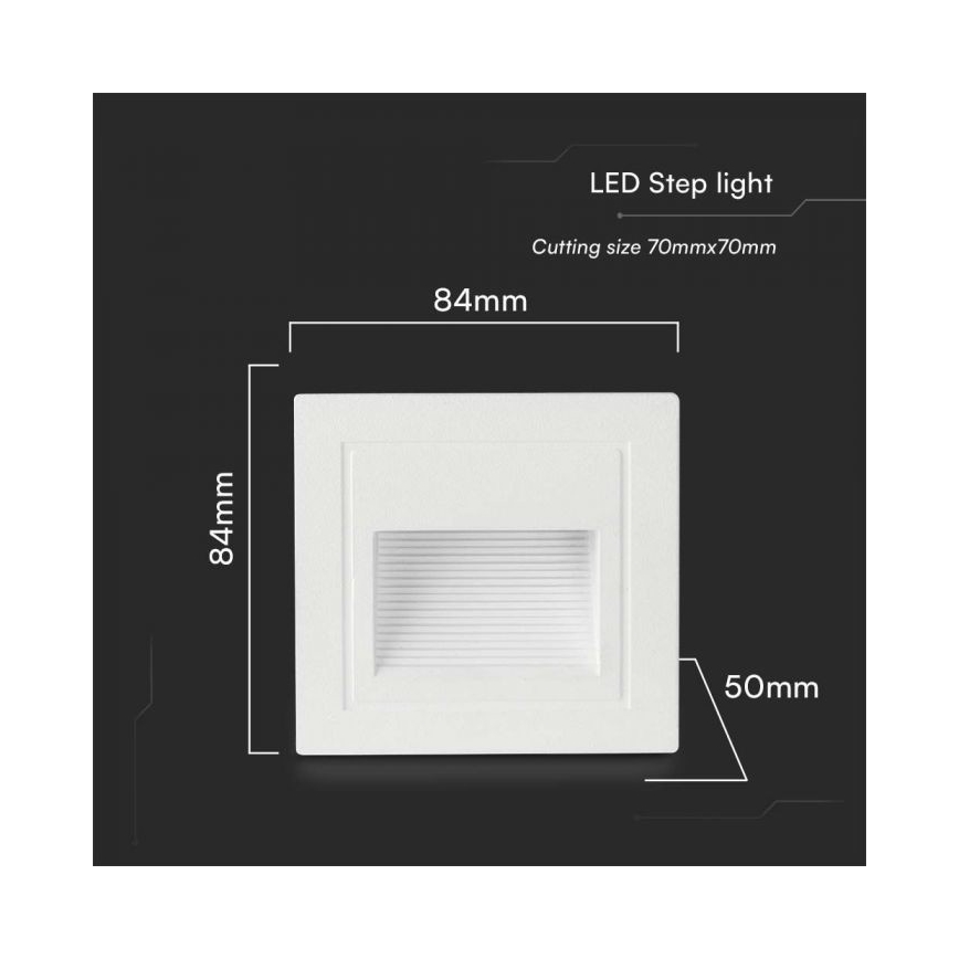LED Ulkovalaisin portaisiin LED/5W/230V 3000K IP65 valkoinen