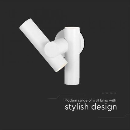 LED Ulkokäyttöön seinään kiinnitettävä joustava kohdevalaisin 2xLED/3W/230V 3000K IP44 valkoinen