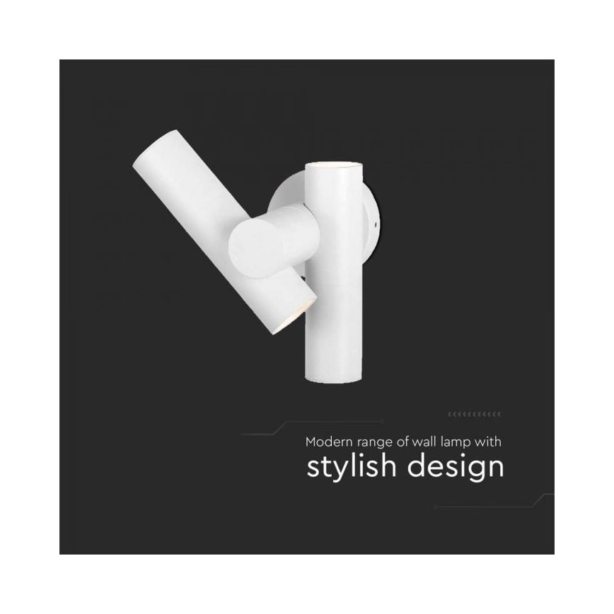 LED Ulkokäyttöön seinään kiinnitettävä joustava kohdevalaisin 2xLED/3W/230V 3000K IP44 valkoinen