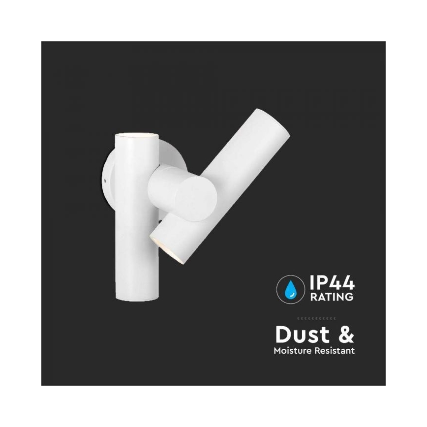 LED Ulkokäyttöön seinään kiinnitettävä joustava kohdevalaisin 2xLED/3W/230V 3000K IP44 valkoinen