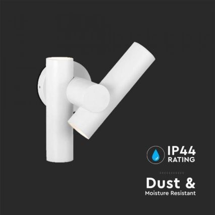 LED Ulkokäyttöön seinään kiinnitettävä joustava kohdevalaisin 2xLED/3W/230V 4000K IP44 valkoinen