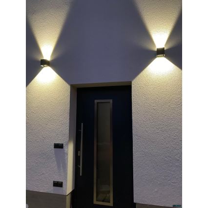 LED Ulkoseinävalaisin 2xLED/3W/230V IP54 antrasiitti