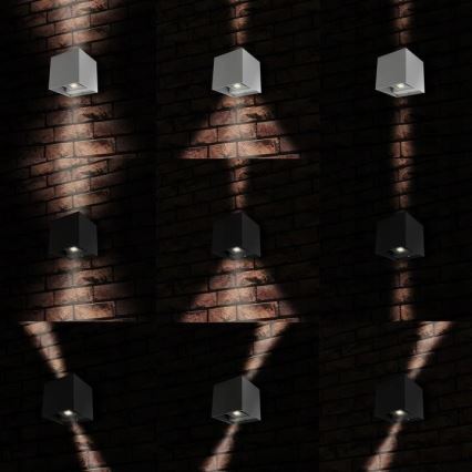 LED Ulkoseinävalaisin 2xLED/3W/230V IP54 antrasiitti